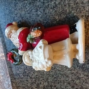 Home Santa and Girl Christmas Figurine